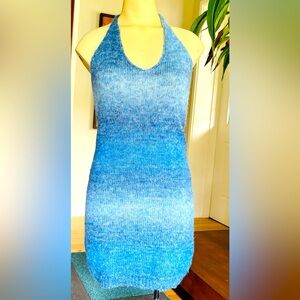 PRINCESS POLLY SIZE S/M Blue Gradient Halter Dress, NWT